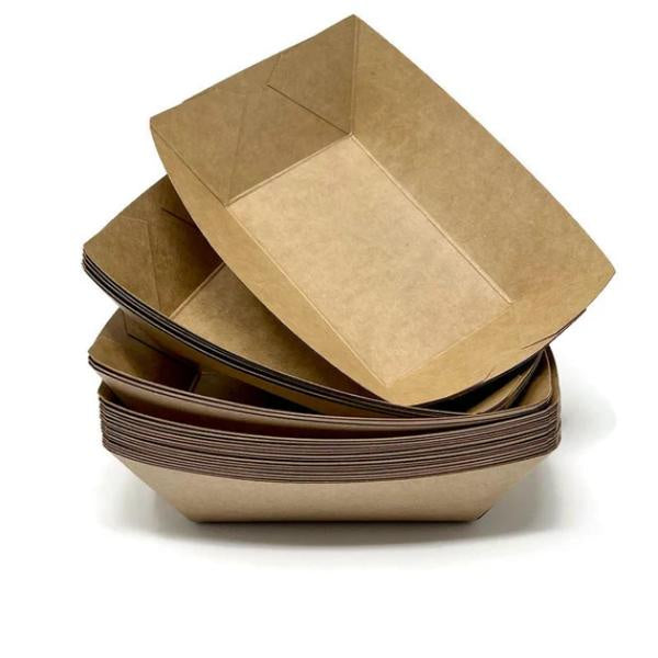 1 lb. Kraft Paper Food Tray 50ct