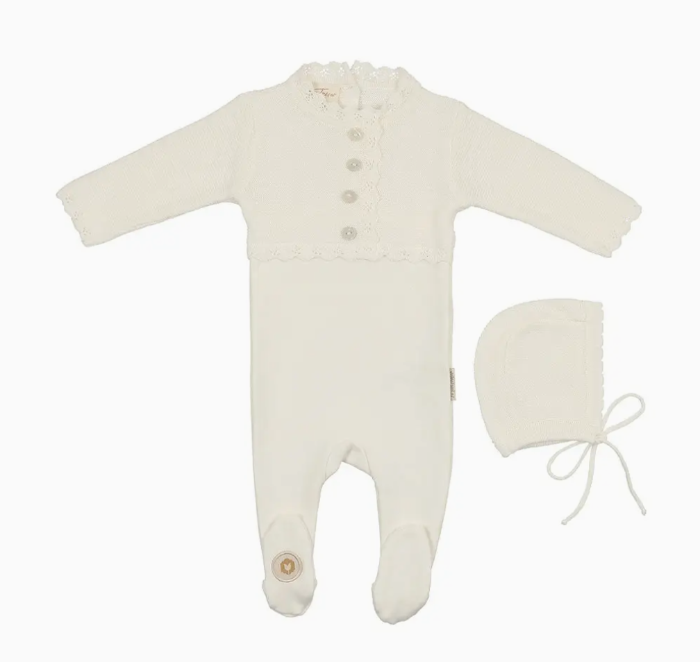 Mock Cardigan Gift Set - Ivory 6 months