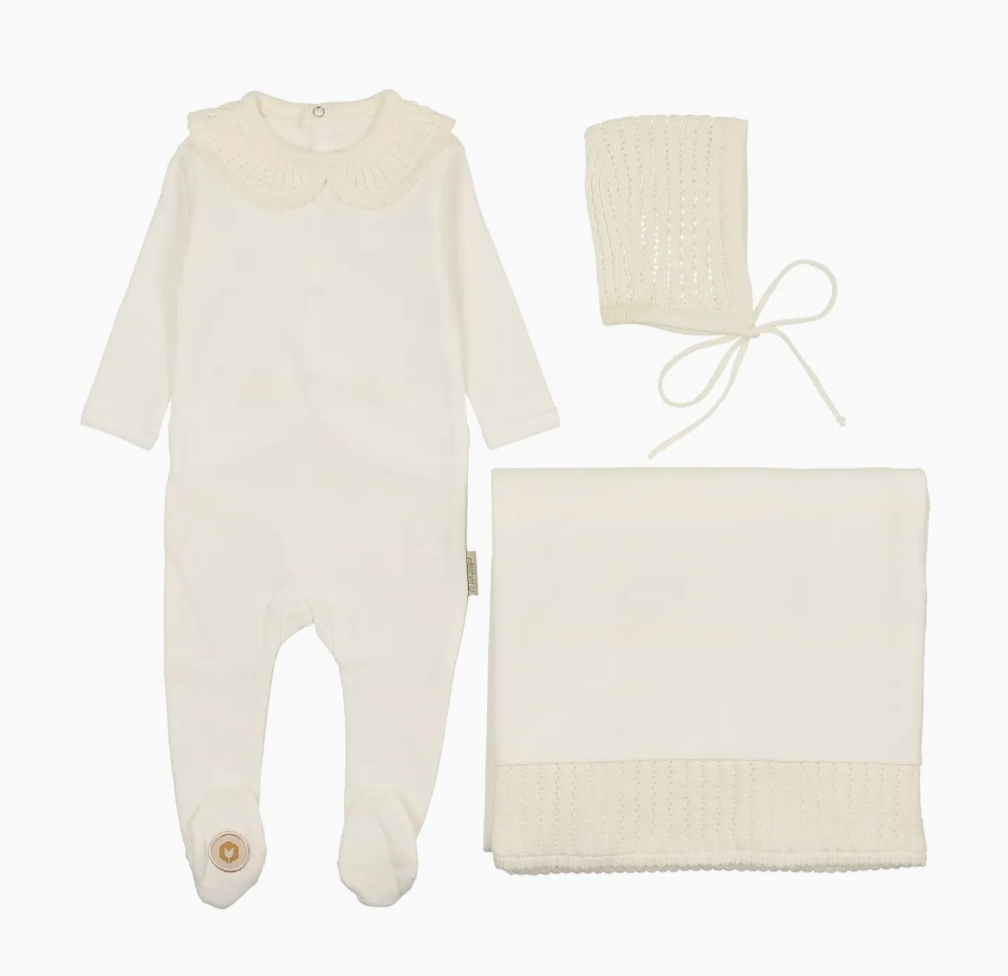 Graceful Collar Layette Set - Ivory