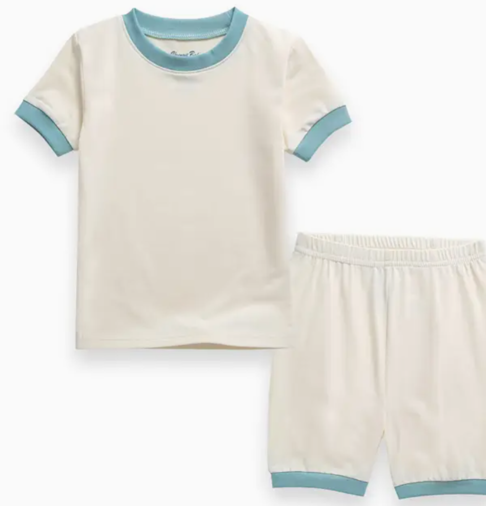 Cream Mint Macaron Short Sleeve Pj's