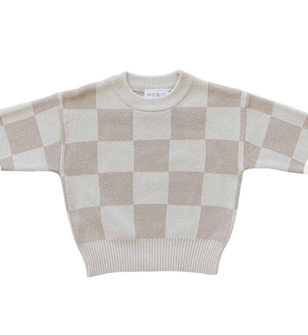 Checkered Knit Sweater