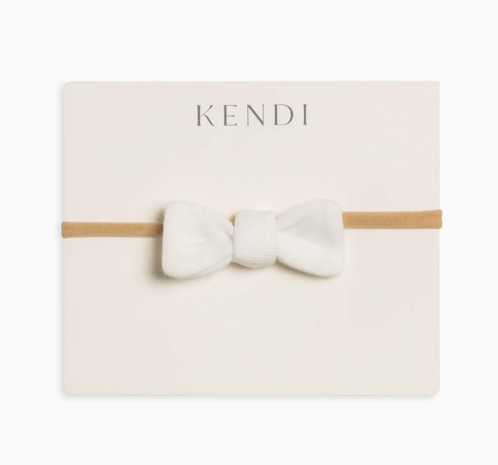 Pointelle Dainty Bow -Coconut