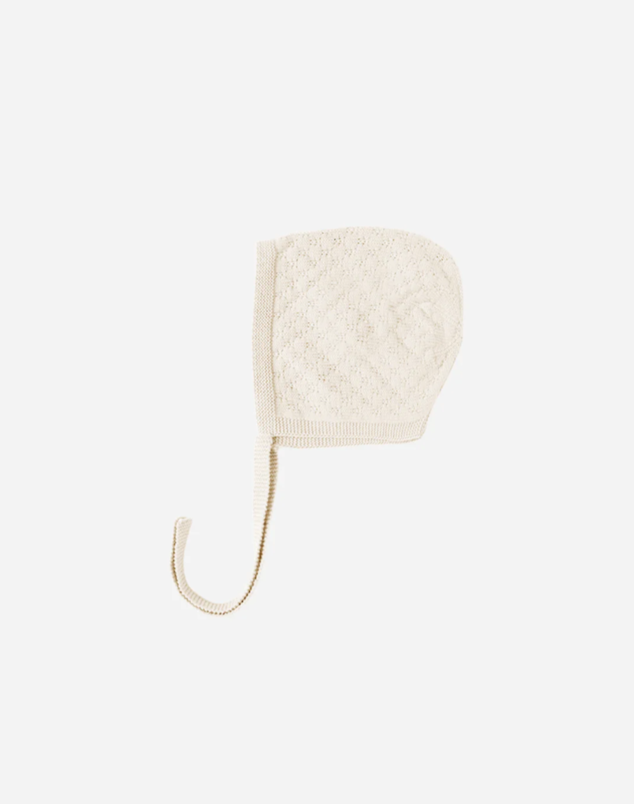 Knit Bonnet Natural 12-24 mos