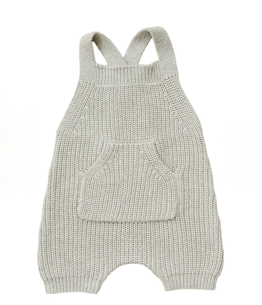heather Grey Pocket Knit Overalls 12-18 mos
