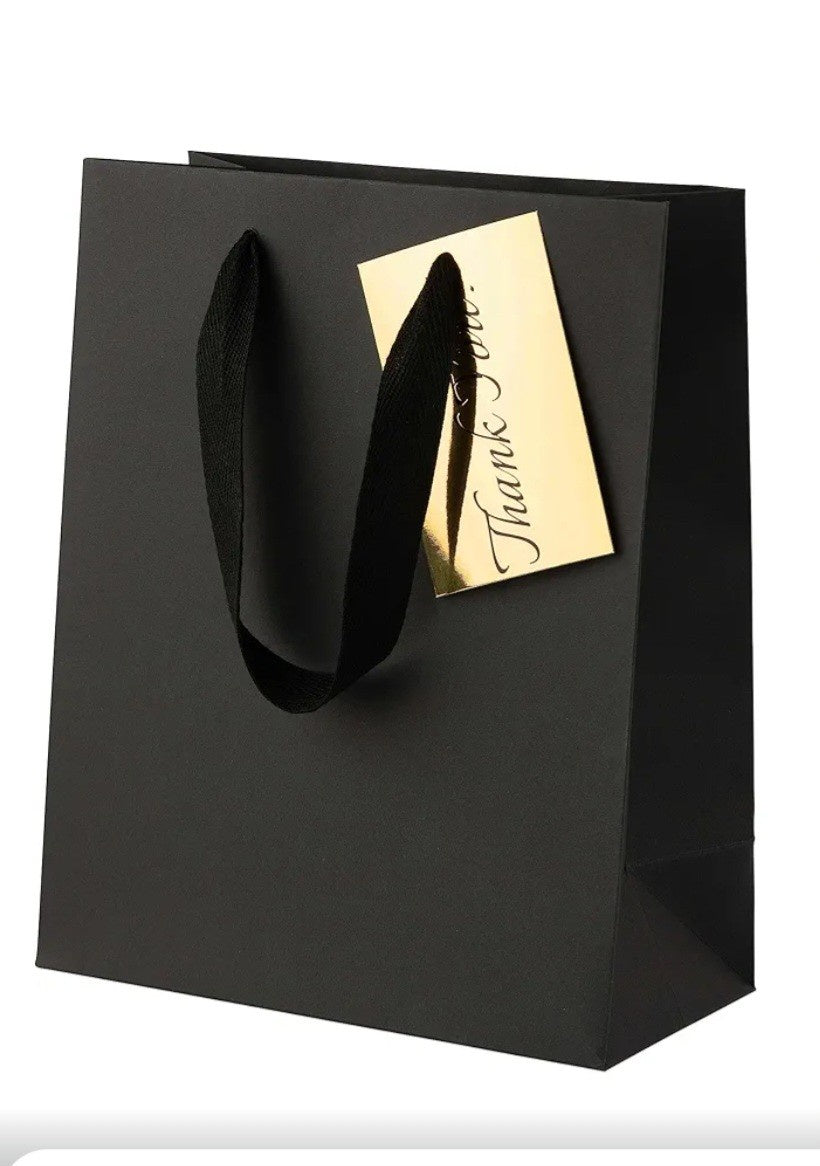 Black Tagged Thank You Gift Bag 8x10