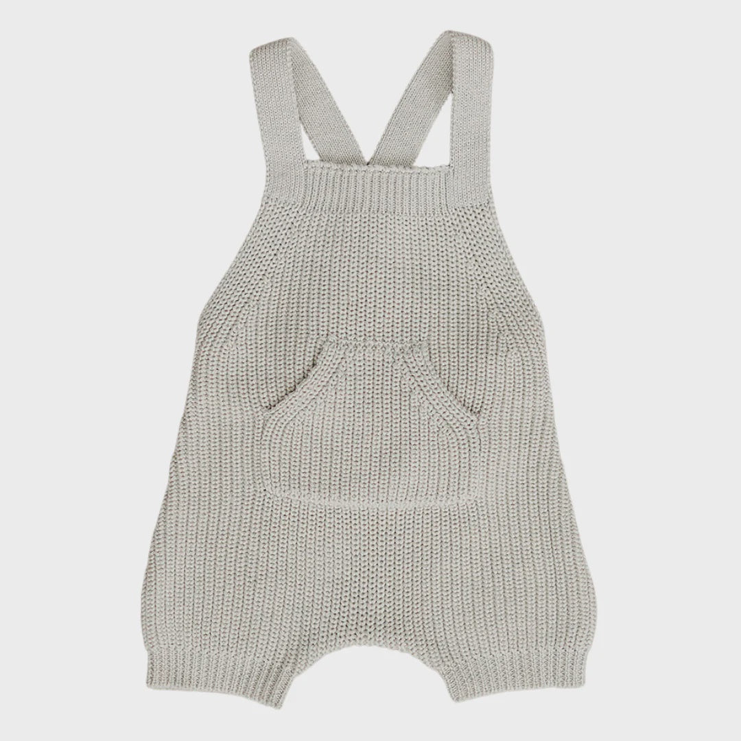 Mebie Baby Oatmeal Pocket Knit Overalls, 3-6m