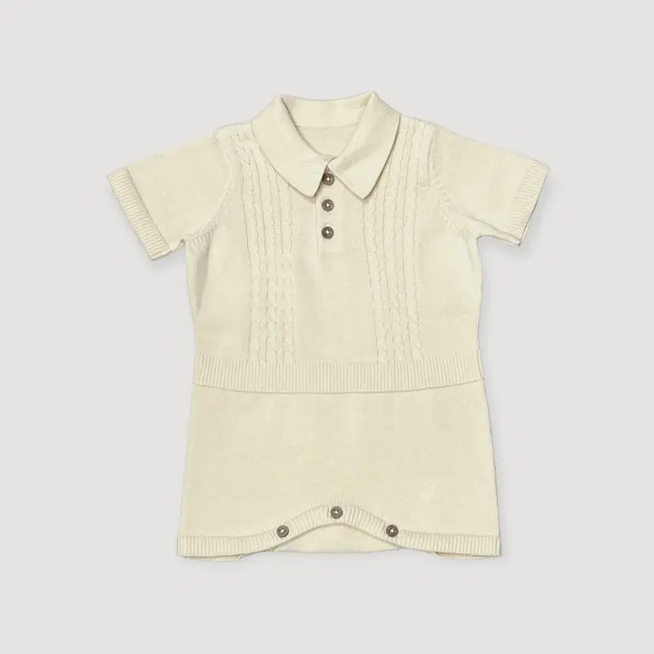 Milan Collar & Cable Knit Baby Bodysuit