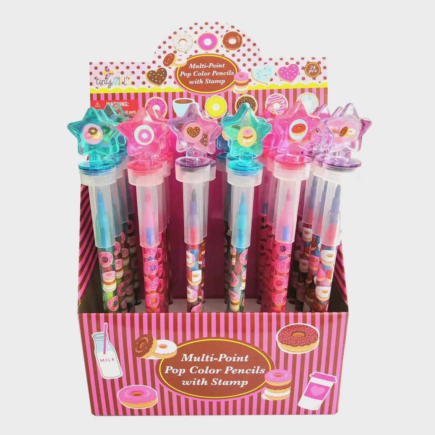 Donuts Stackable Crayon with Stamper Topper