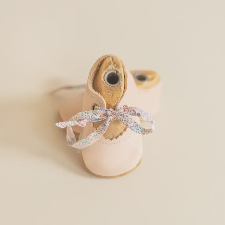 Tie Baby Mary Janes in Blush