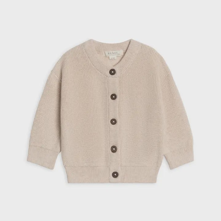 Ellis Sweater Knit Cardigan - Heather Oat 4T