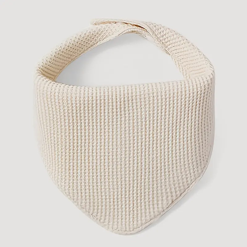 Cream Waffle Weave Cotton Newborn Bib