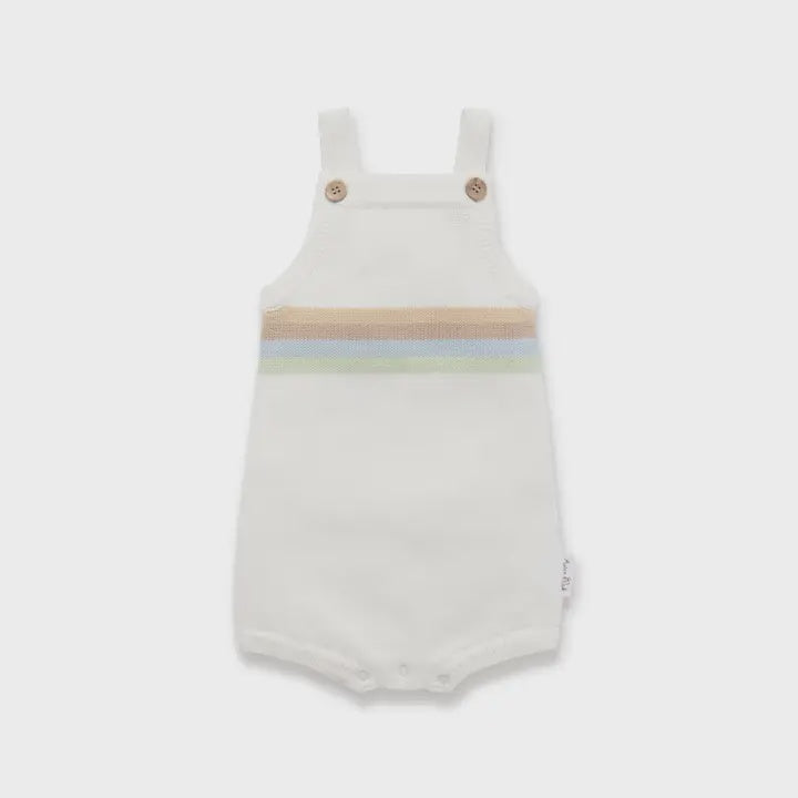 Sage Rainbow Stripe Knit Romper