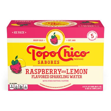 Topo-Chico Raspberry with Lemon Sparkling Water 8pk