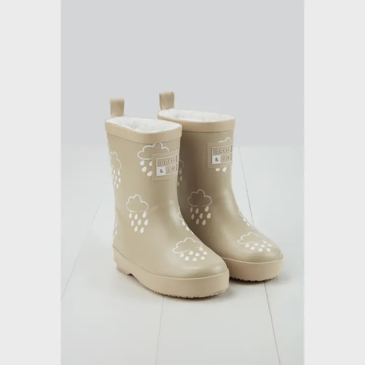 Stone Colour-Changing Kids Winter Wellies