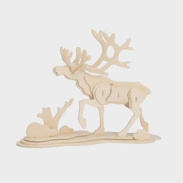 3D Wooden Puzzle: Reindeerm