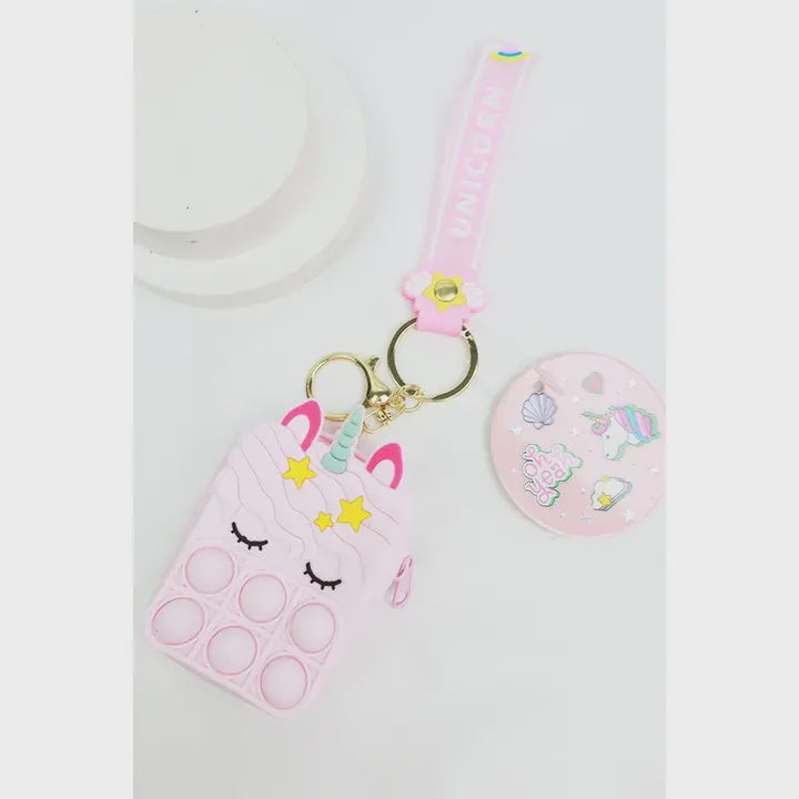 Unicorn Push Pop Coin Purse Keychain