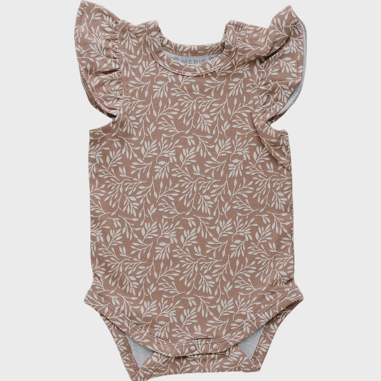 Mebie Baby Dusty Vines Ruffle Sleeve Bodysuit