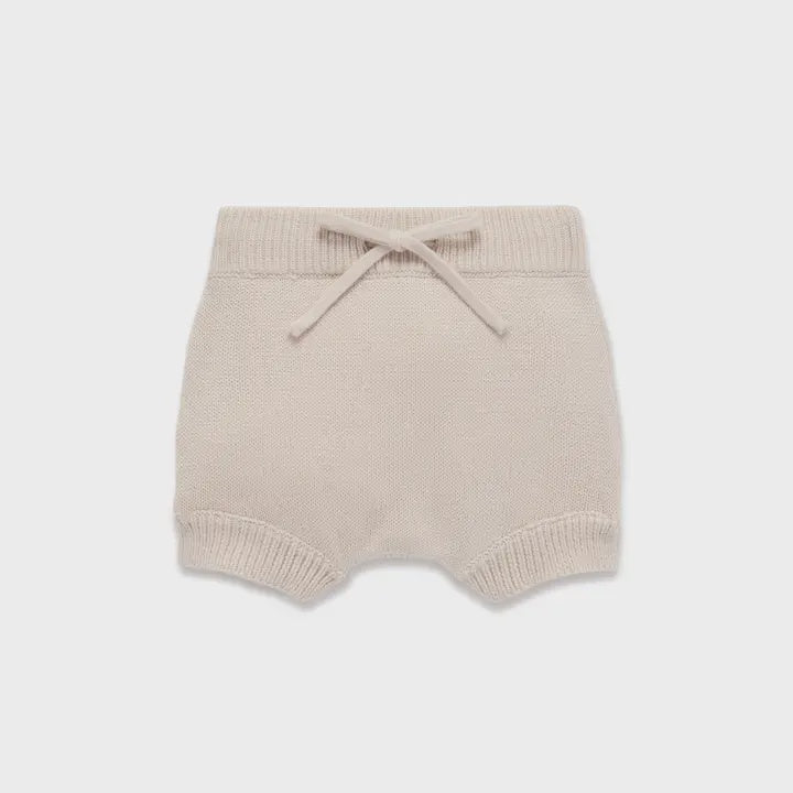 Oatmeal Knit Shorts, 6-12m