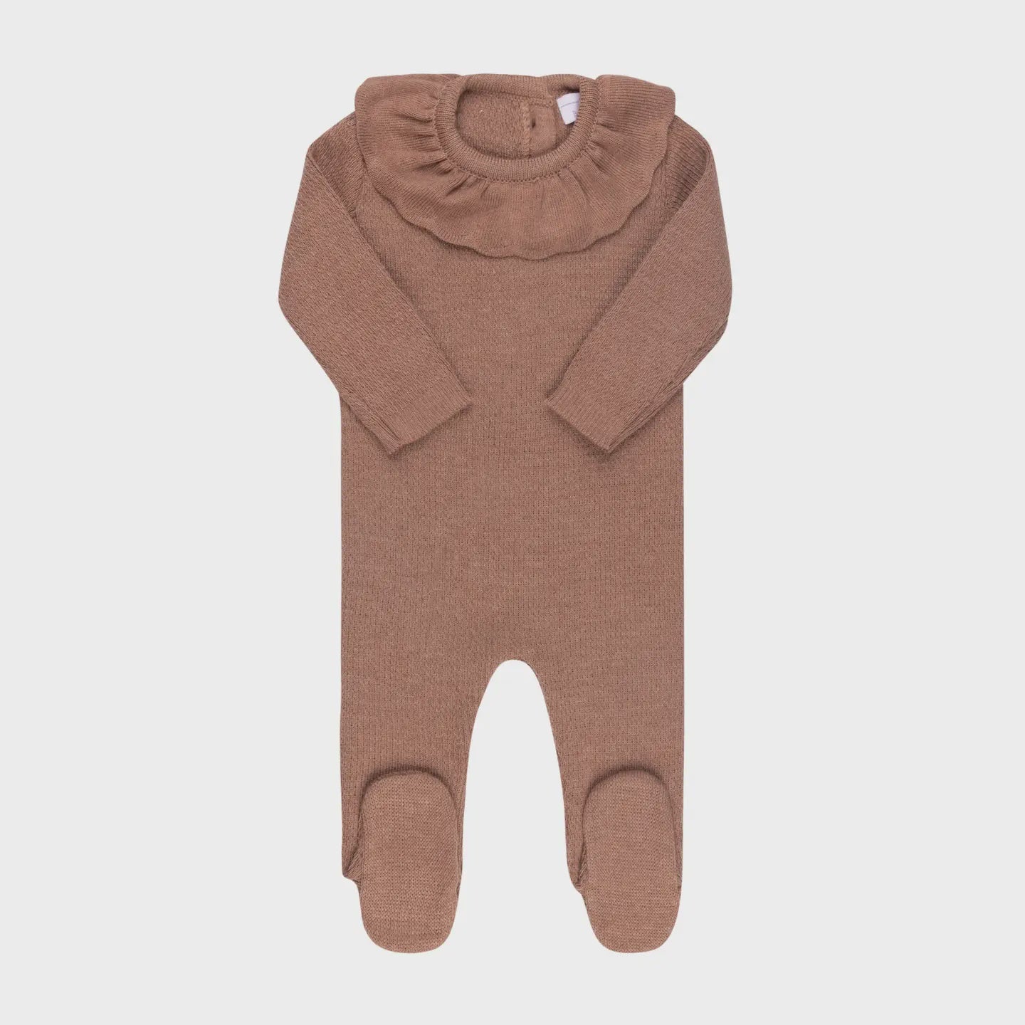 Knit Ribbed Footie ~ Brown 0-3M