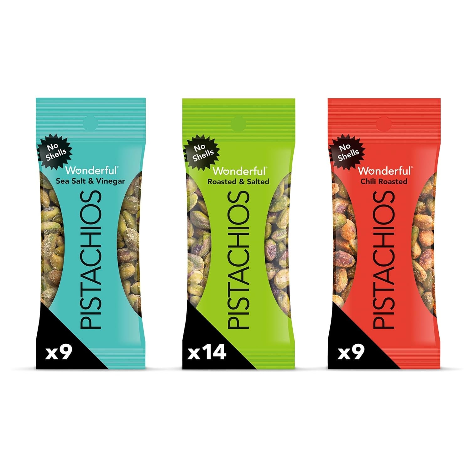 Wonderful No Shells Variety Pack Pistachios, 0.75 oz., 32 pk. (BPO)