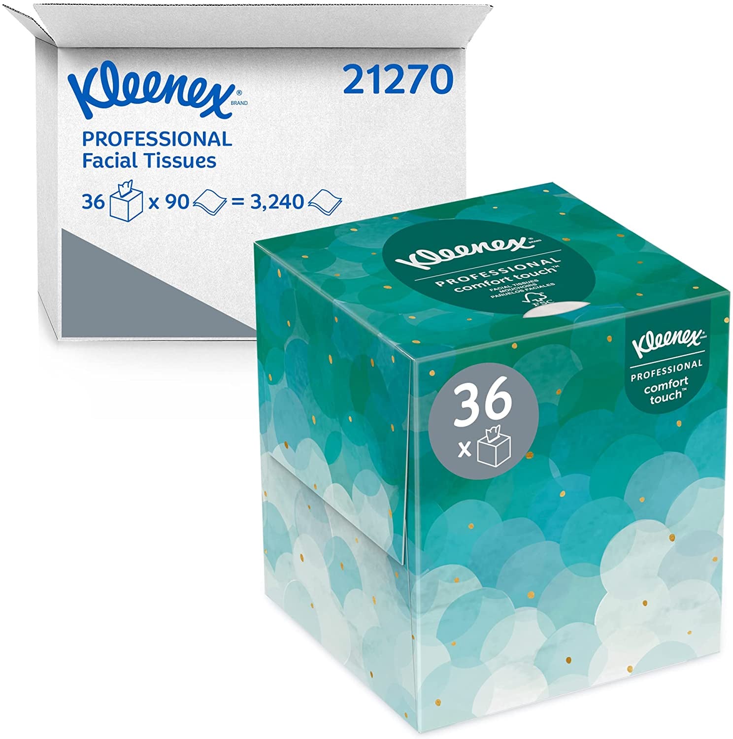 Kleenex® Professional Facial Tissue Cube  90 Tissues/Box, 36 Boxes/Case