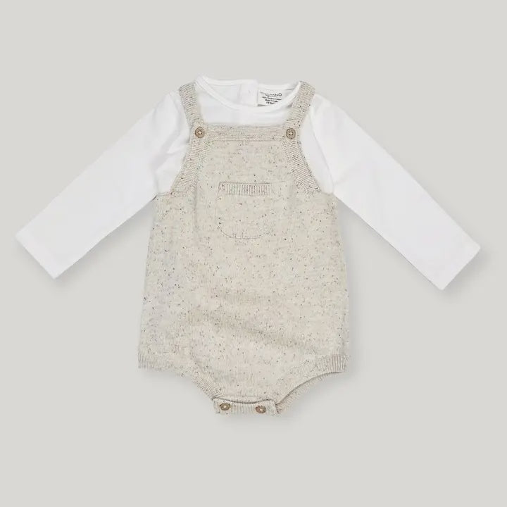 Speckled Sweater Knit Baby Romper & Bodysuit - Oat Speckle