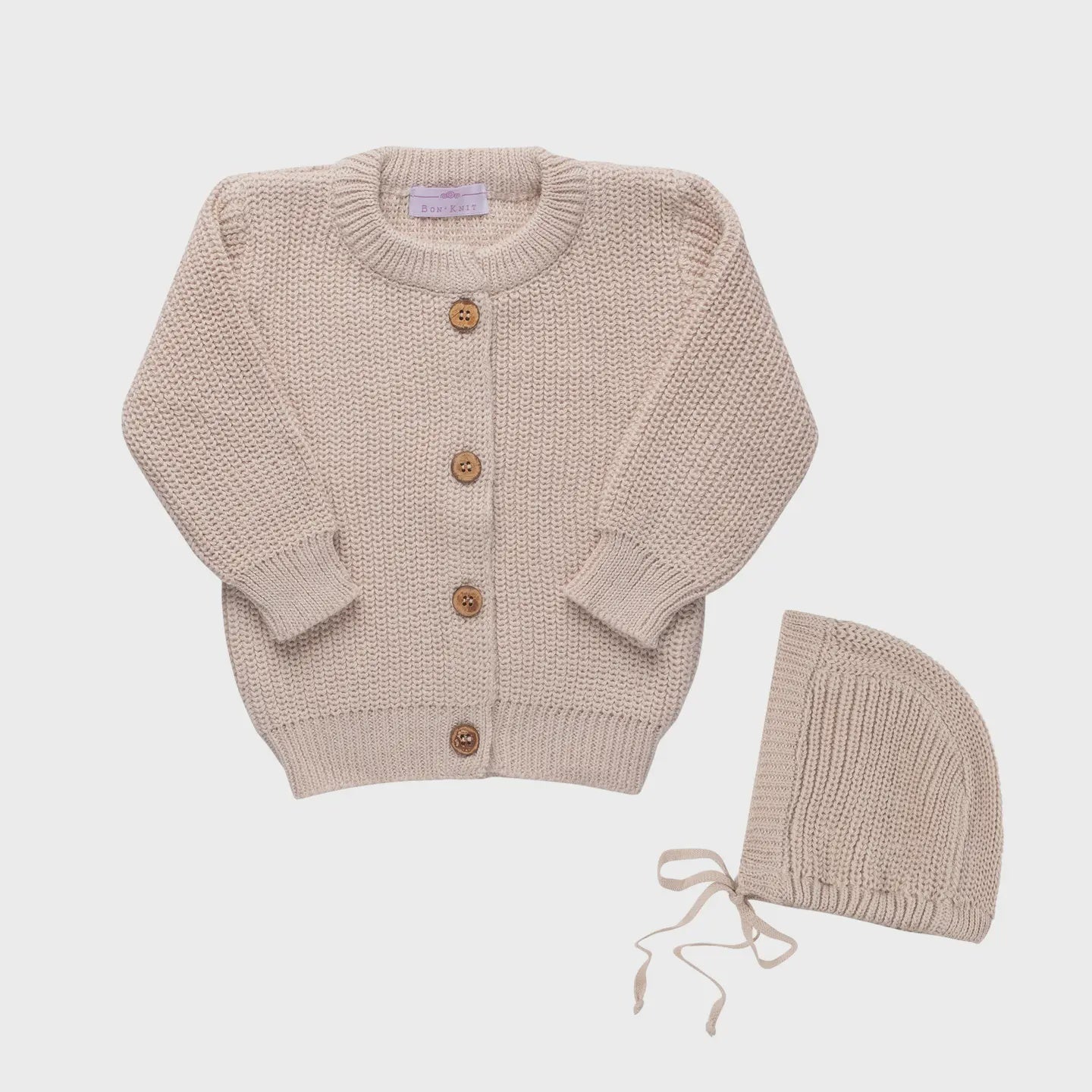 Baby Cardigan Set ~ Beige 0-3M