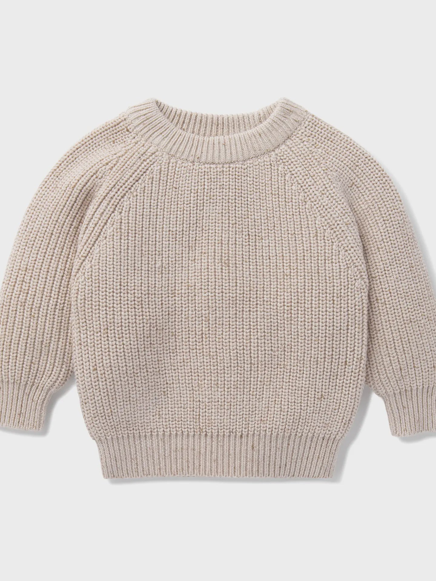 Aster & Oak Natural Oat Fleck Knit Sweater, 1yr