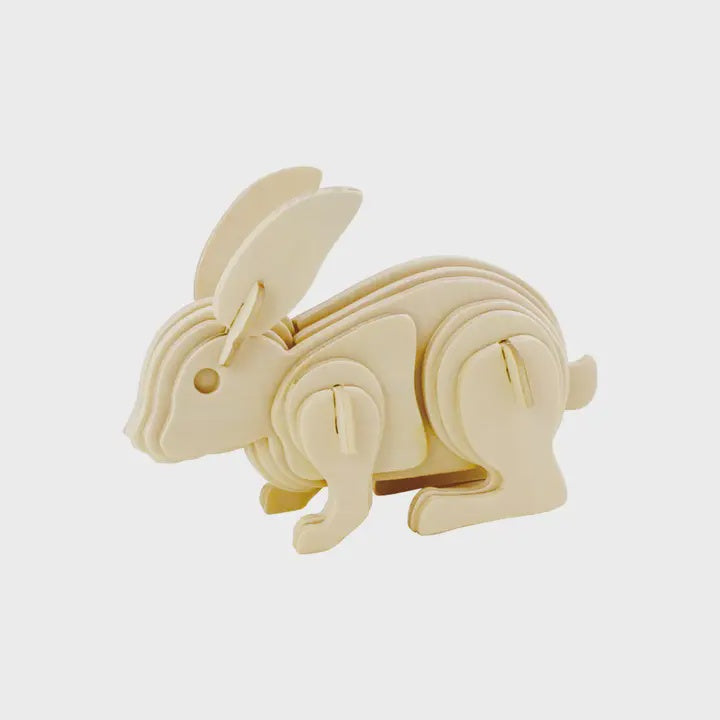 3D Wooden Puzzle: Rabbit