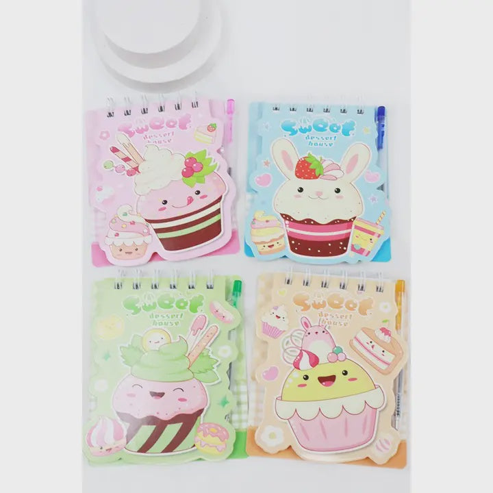 Cup Cake Print Notebook with Pen