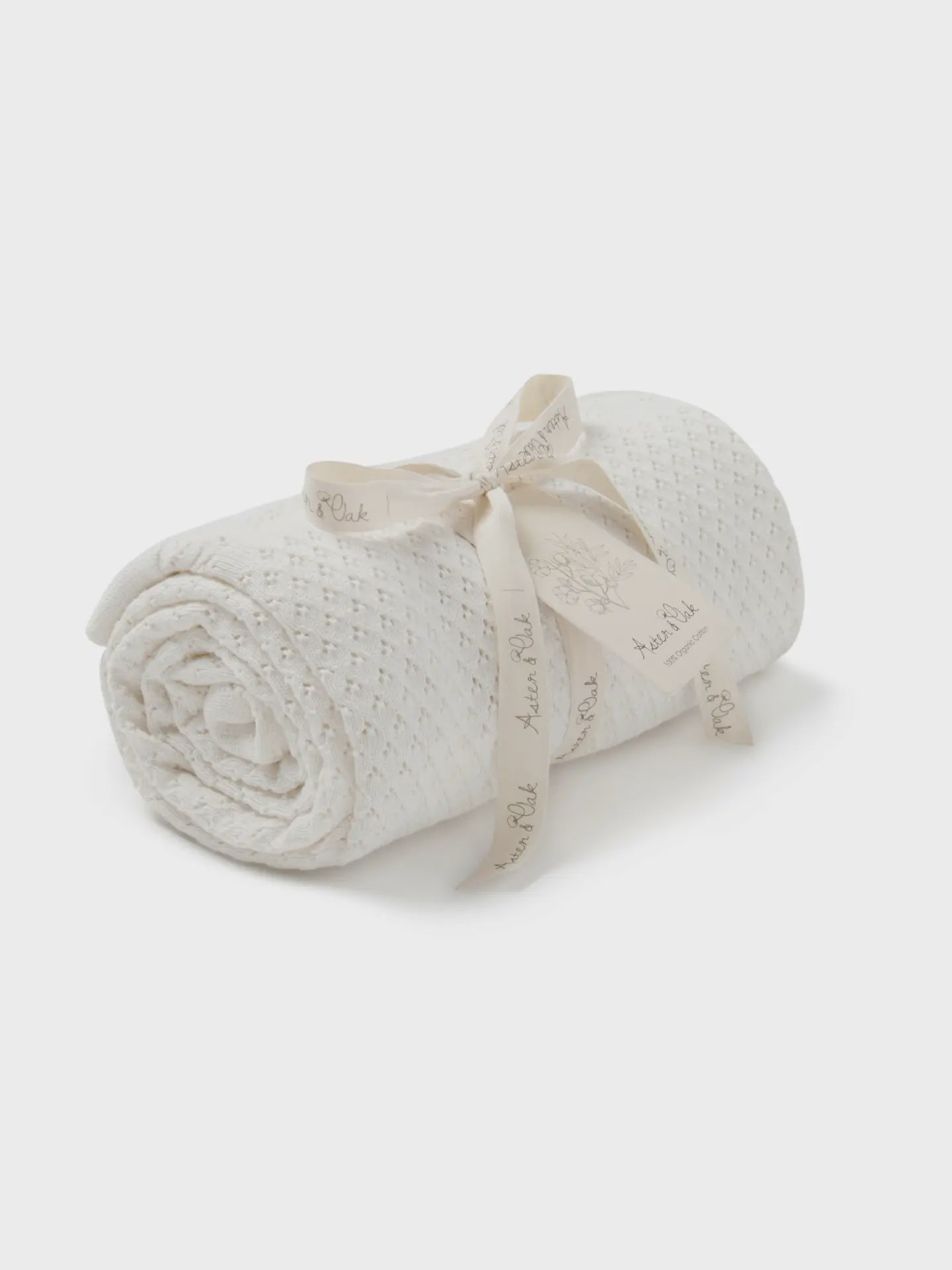 Aster & Oak Cream Knit Heirloom Blanket