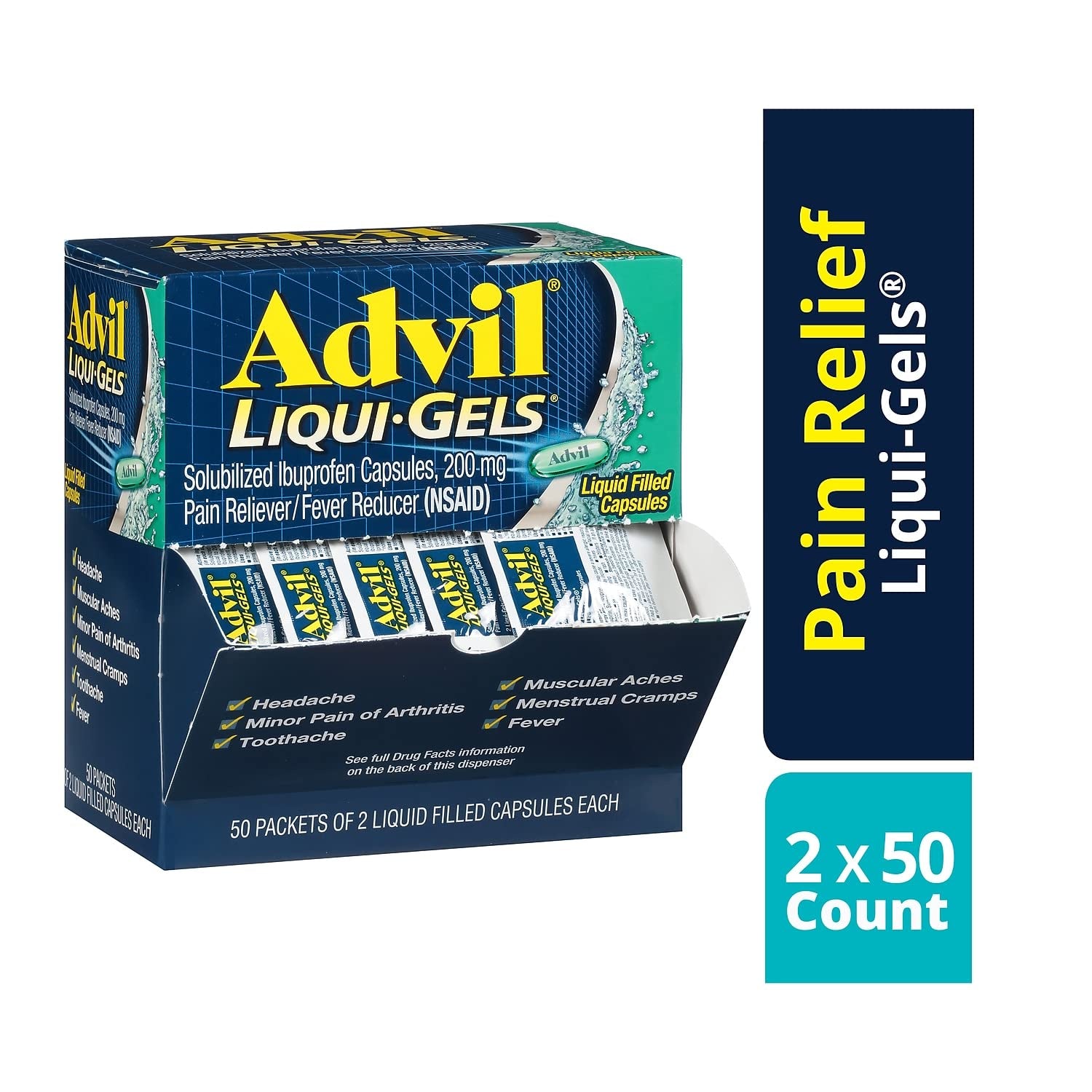 Advil Liqui-Gels, Single Dose Packets, 50 ct