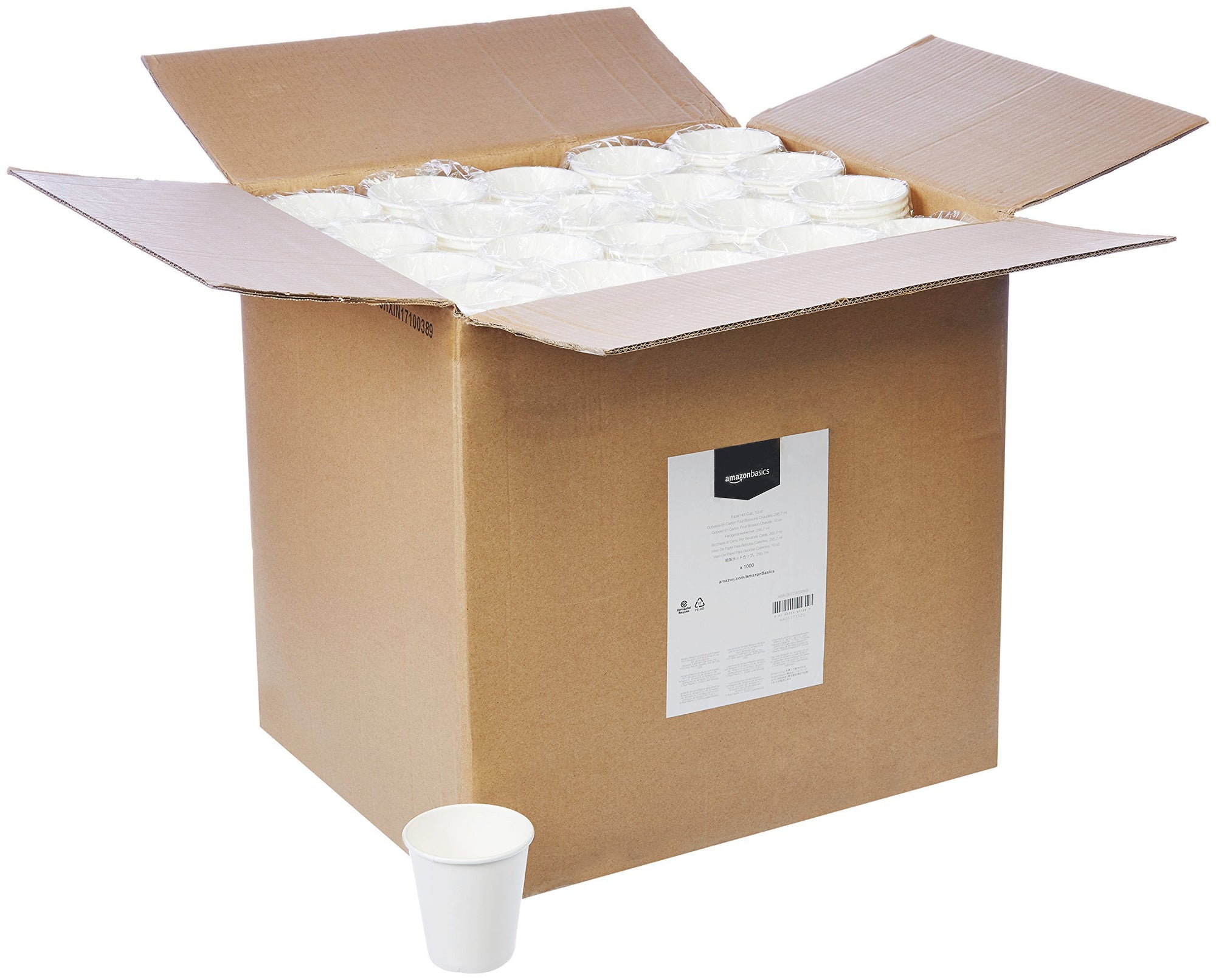 Amazon Basics Compostable Hot Paper Cup 12oz 1000pk