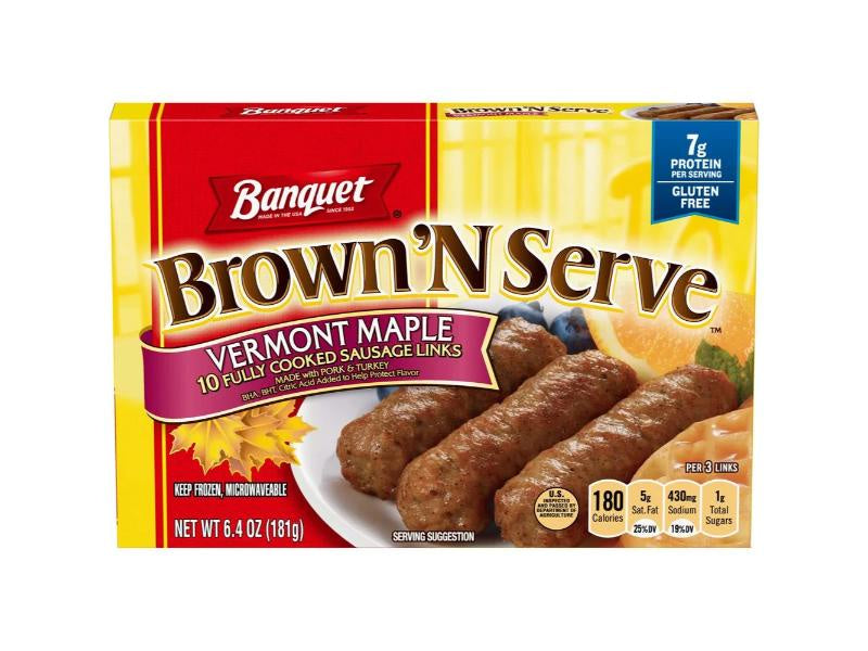 Banquet Brown & Serve Vermont Maple cooked sausage Links, 10ct