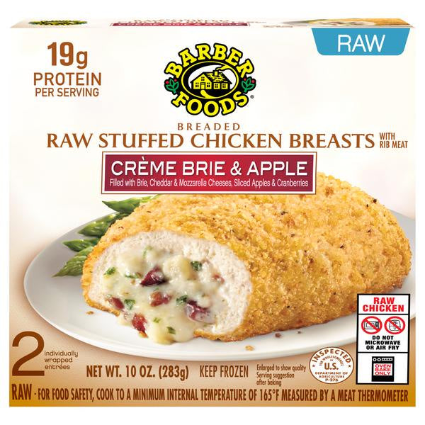 Barber Foods Creme Brie & Apple Breaded Raw Stuffed Chicken Breasts, 2ct