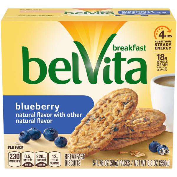 BelVita Breakfast Biscuits, Blueberry 1.76oz, 5ct