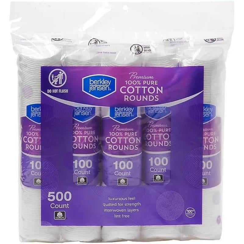 Berkley Jensen 100% Pure Cotton Rounds 500ct