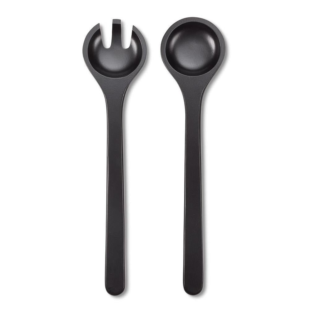 Black Wooden Salad Server - set of 2