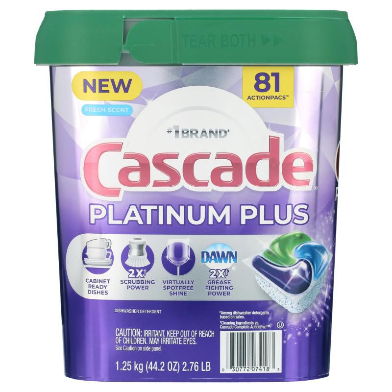 Cascade Platinum Plus Fresh Scent 81 Tabs