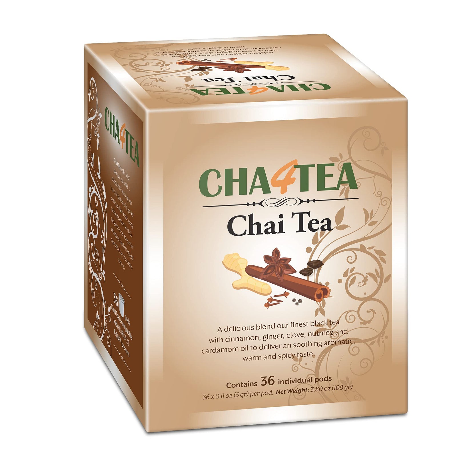 Cha4TEA Chai Black Tea K-Cups 36 ct