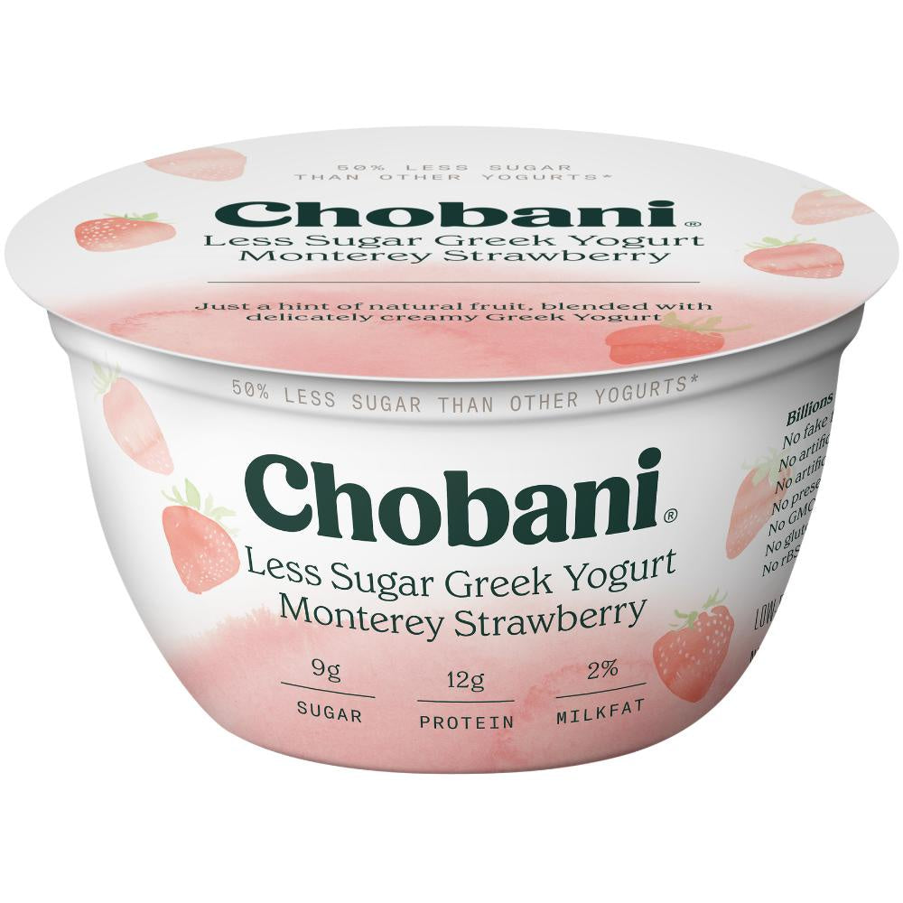 Chobani Less Sugar Greek Yogurt Strawberry 5.3 oz