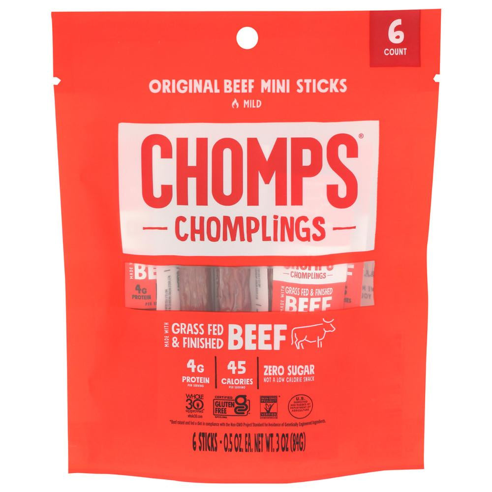 Chomps Beef Stick, Original 6ct, 3oz