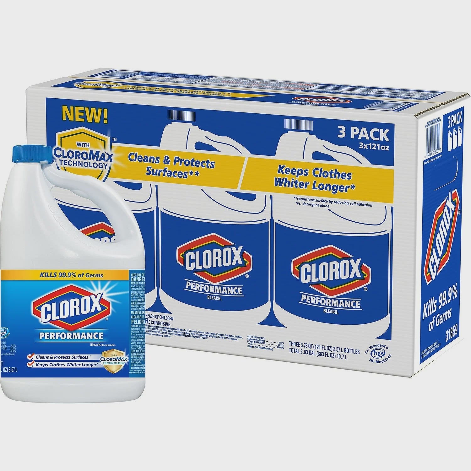 Clorox Performance Bleach, 3 ct., 363 fl. oz.