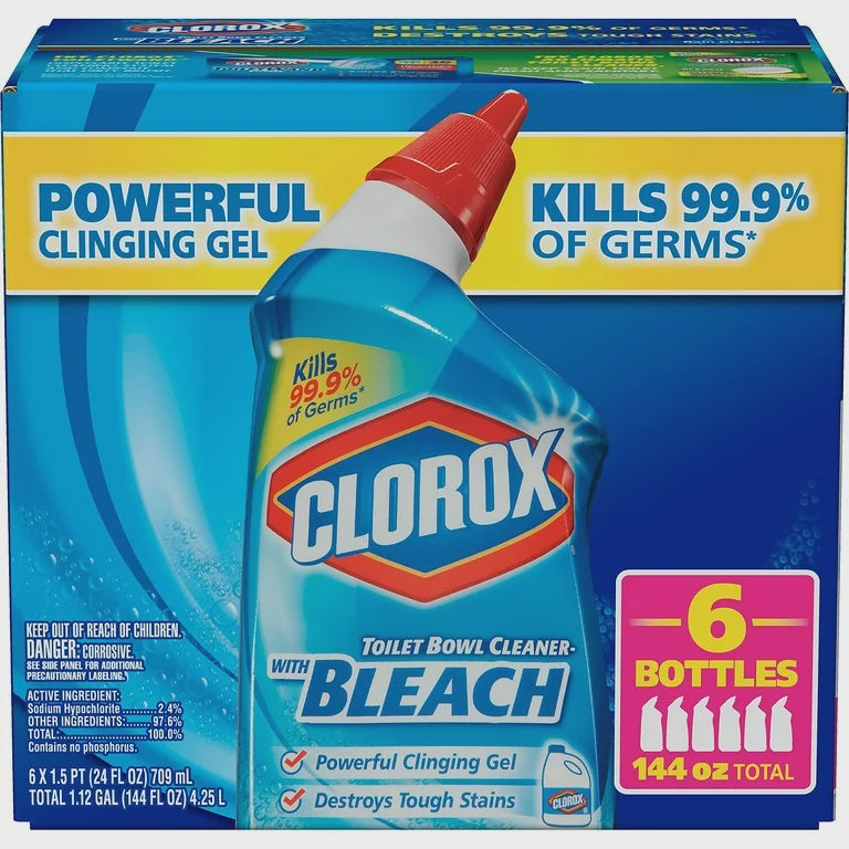 Clorox Rain Clean Bleach Toilet Bowl Cleaner 24oz, 6/case