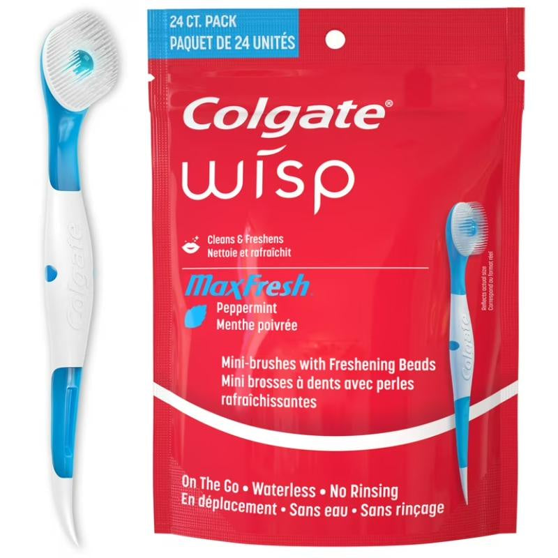 Colgate Max Fresh Wisp Disposable Mini Toothbrushes, 24ct