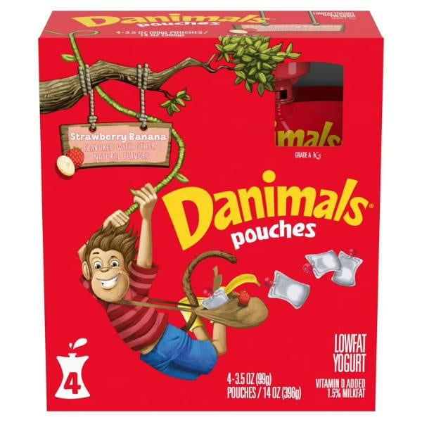 Danimals Strawberry Banana Yogurt Pouches 4/3.5oz