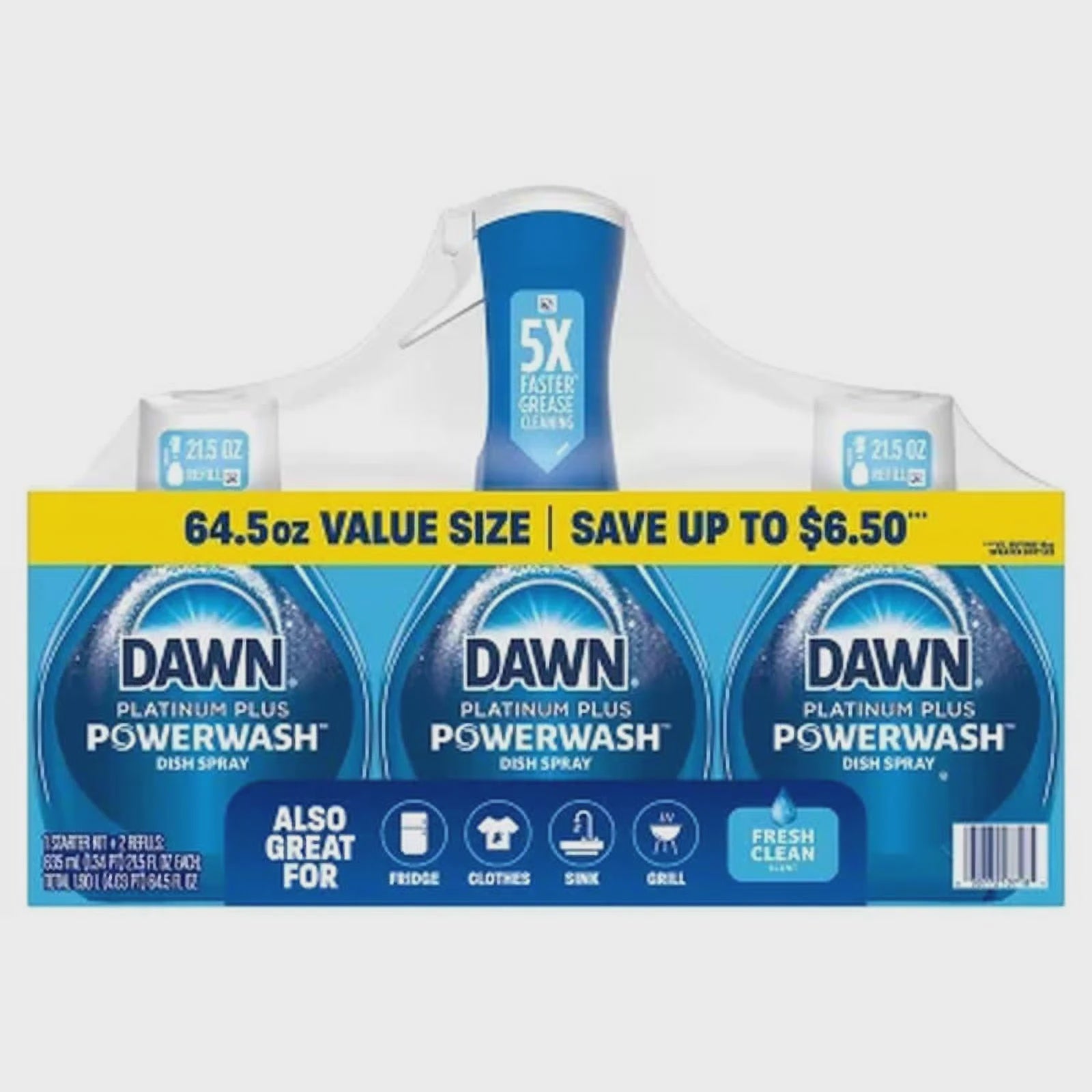 Dawn Platinum Plus Powerwash Dish Spray Set, 21.5oz Spray & 2 Refills