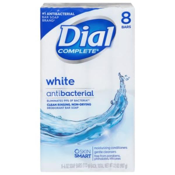 Dial White Bar Soap Refresh & Renew, 8pk