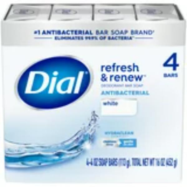 Dial White Bar Soap Refresh & Renew, Spring Water 4pk