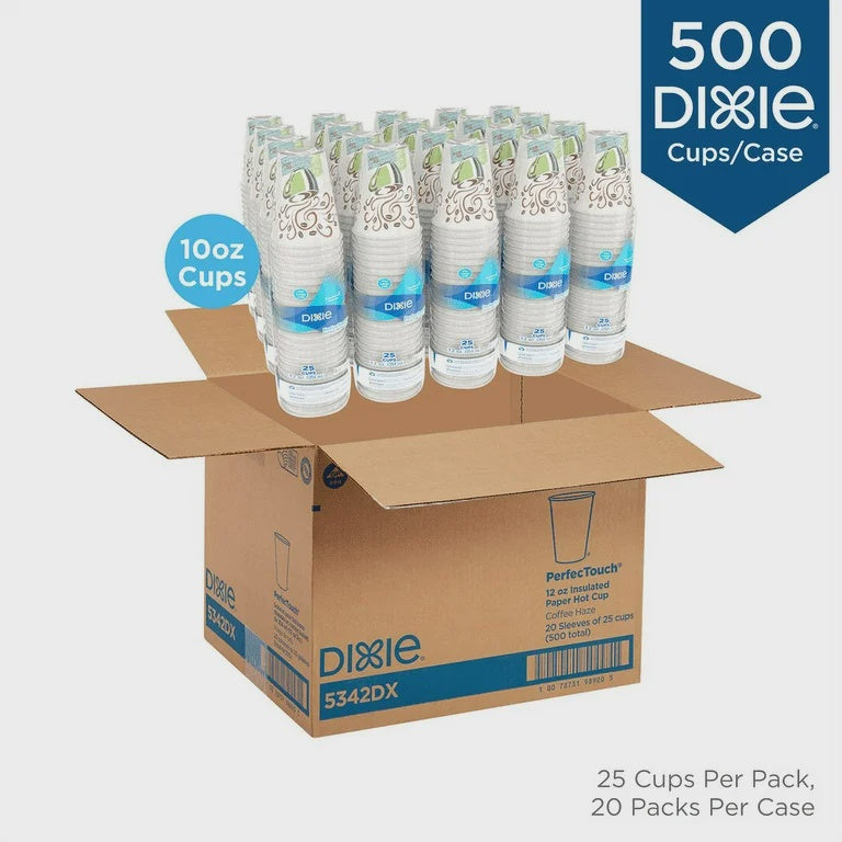Dixie PerfecTouch Insulated Hot/Cold Paper Cups, 10 oz, 500 ct